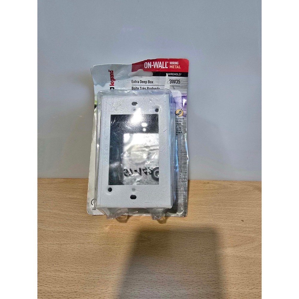 Legrand Wiremold BW35 Extra Deep Box White Metal On-Wall Wiring Heavy Duty